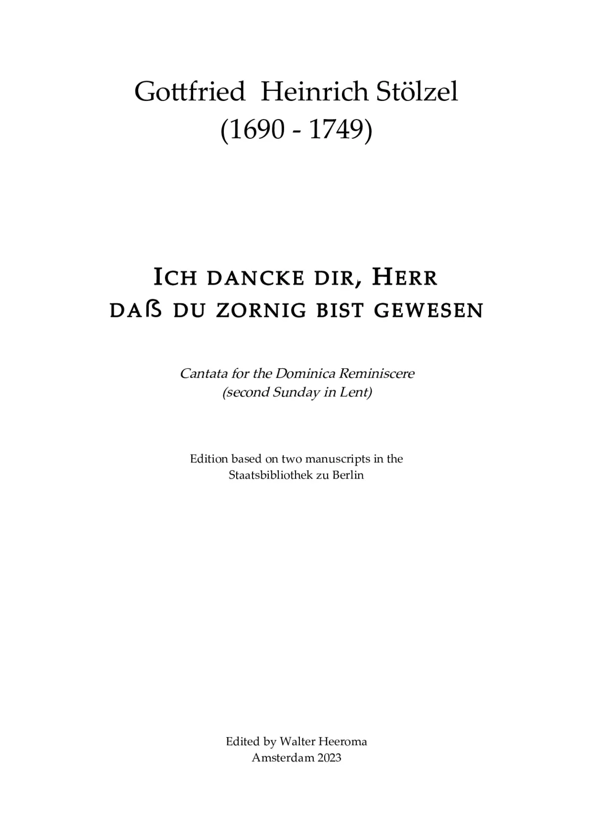 Ich dancke Dir, Herr daß du zornig bist gewesen - Page 1