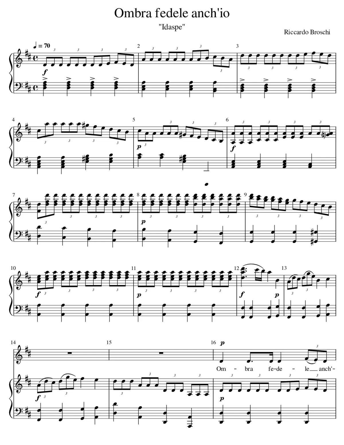 Ombra Fedele Anch'io (Idaspe) - Page 1