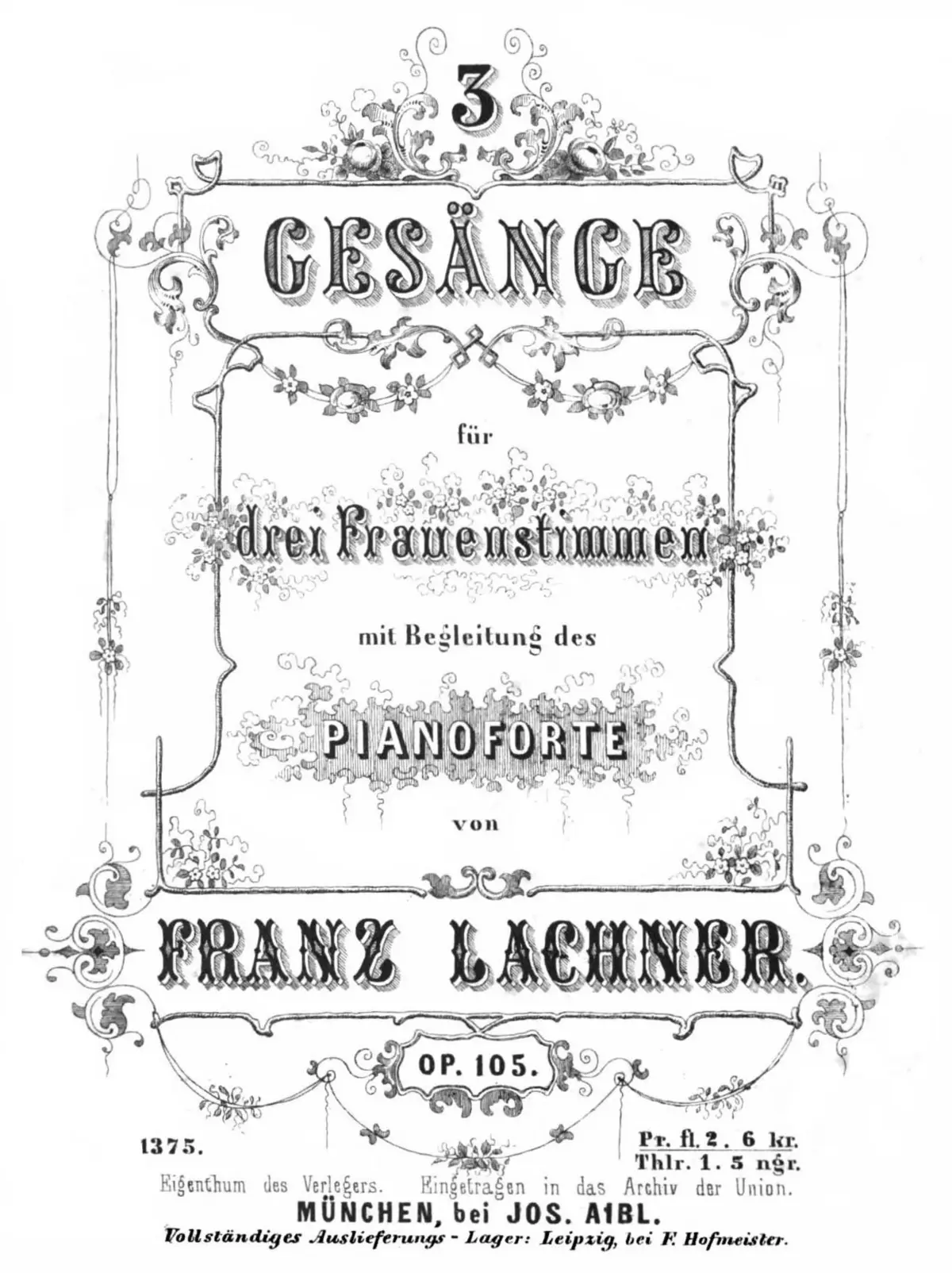 3 Gesänge, Op.105 - Page 1