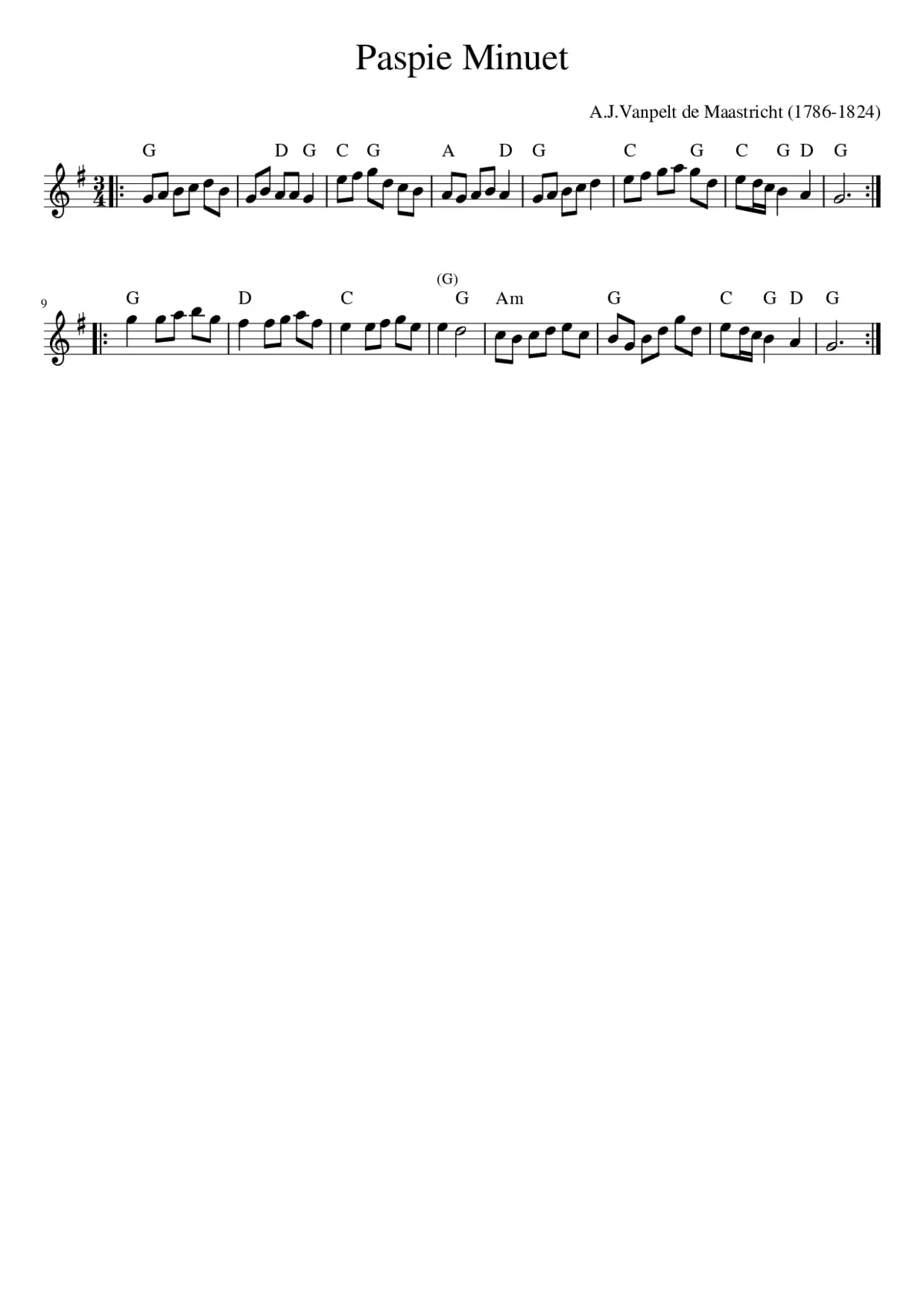 Paspie Minuet - Page 1