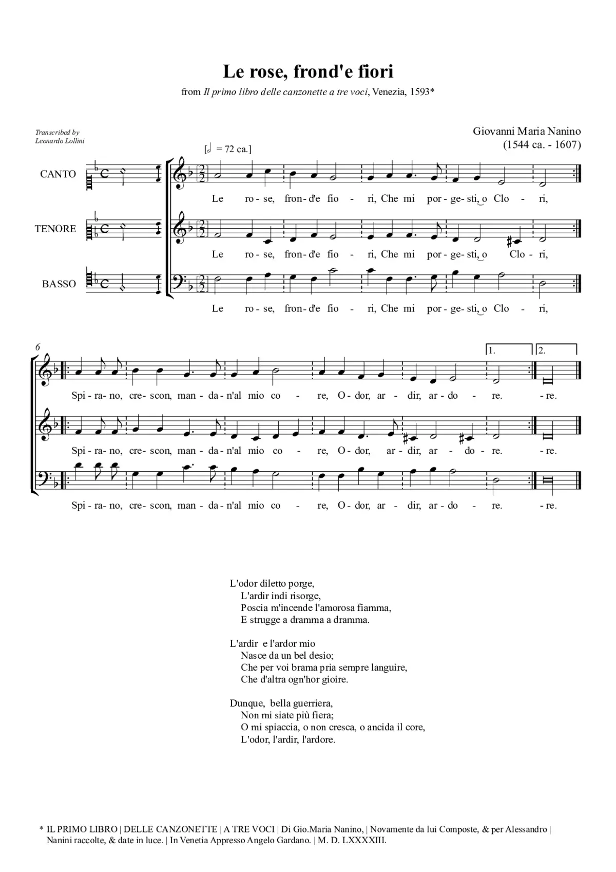 Le rose, frond'e fiori - Page 1