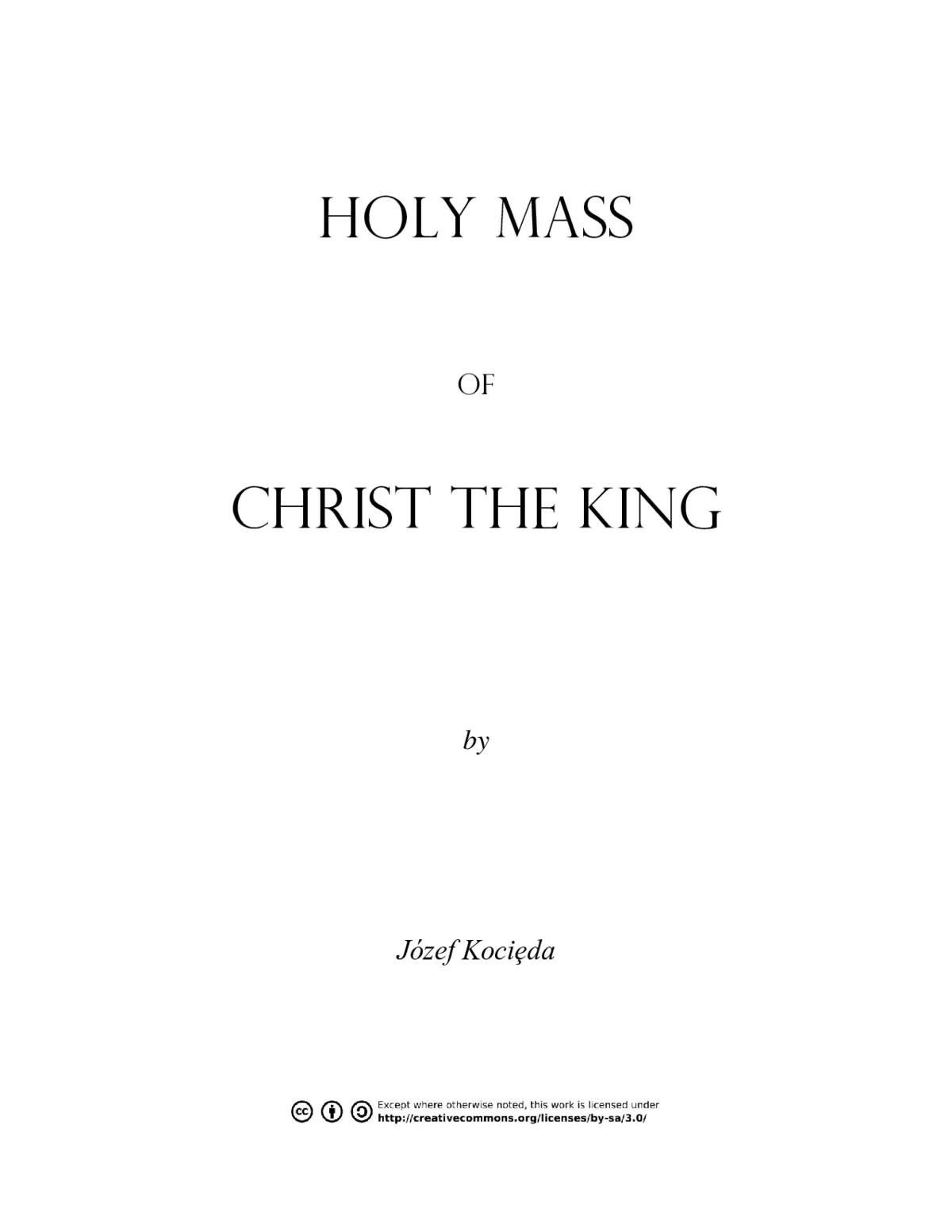 Holy Mass of Christ the King - Page 1