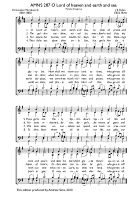 O Lord of heaven and earth and sea