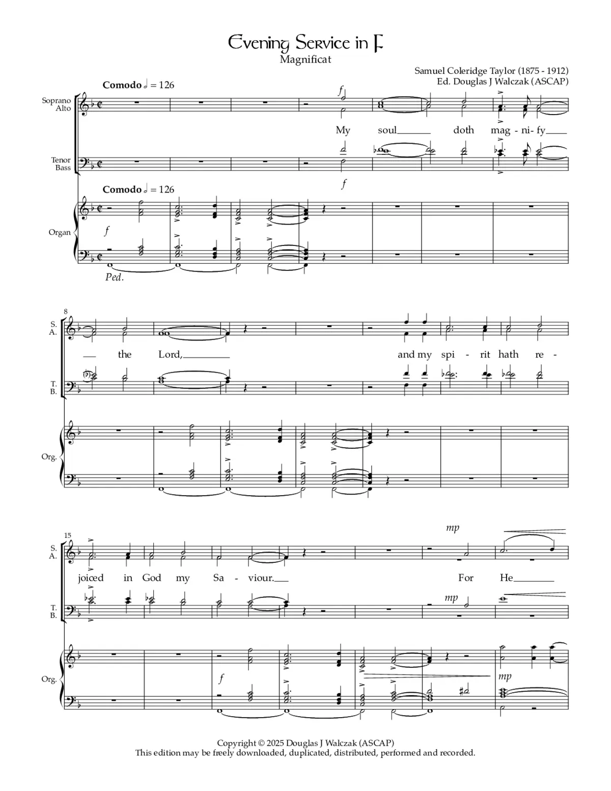 Evening Service in F Major - Page 1