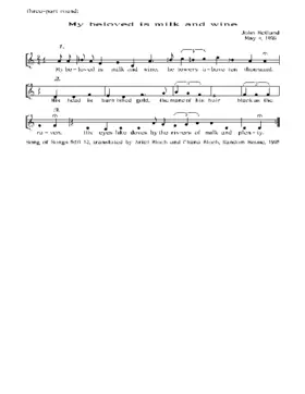 My beloved is milk and wine