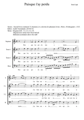 Puisque i'ay perdu