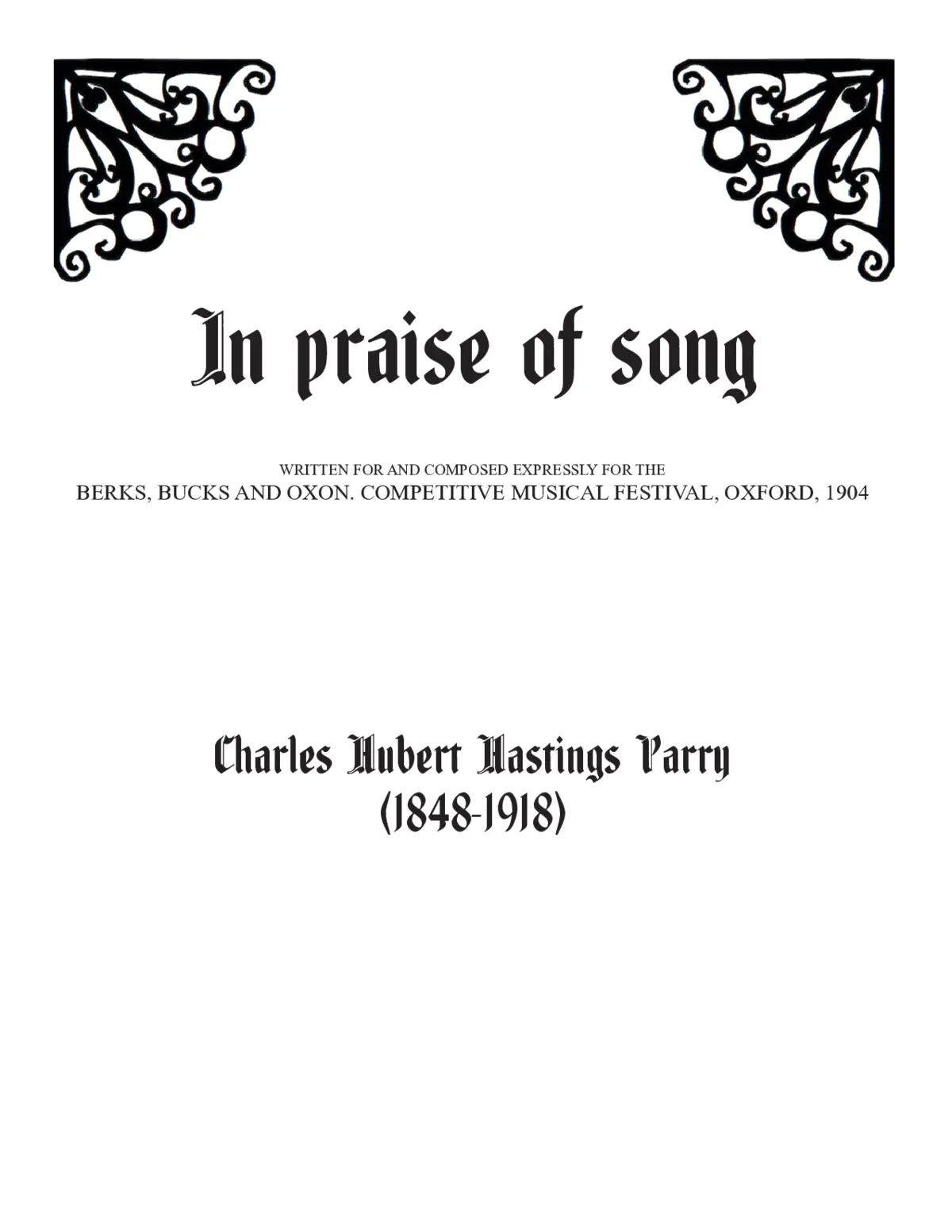 In praise of song - Page 1