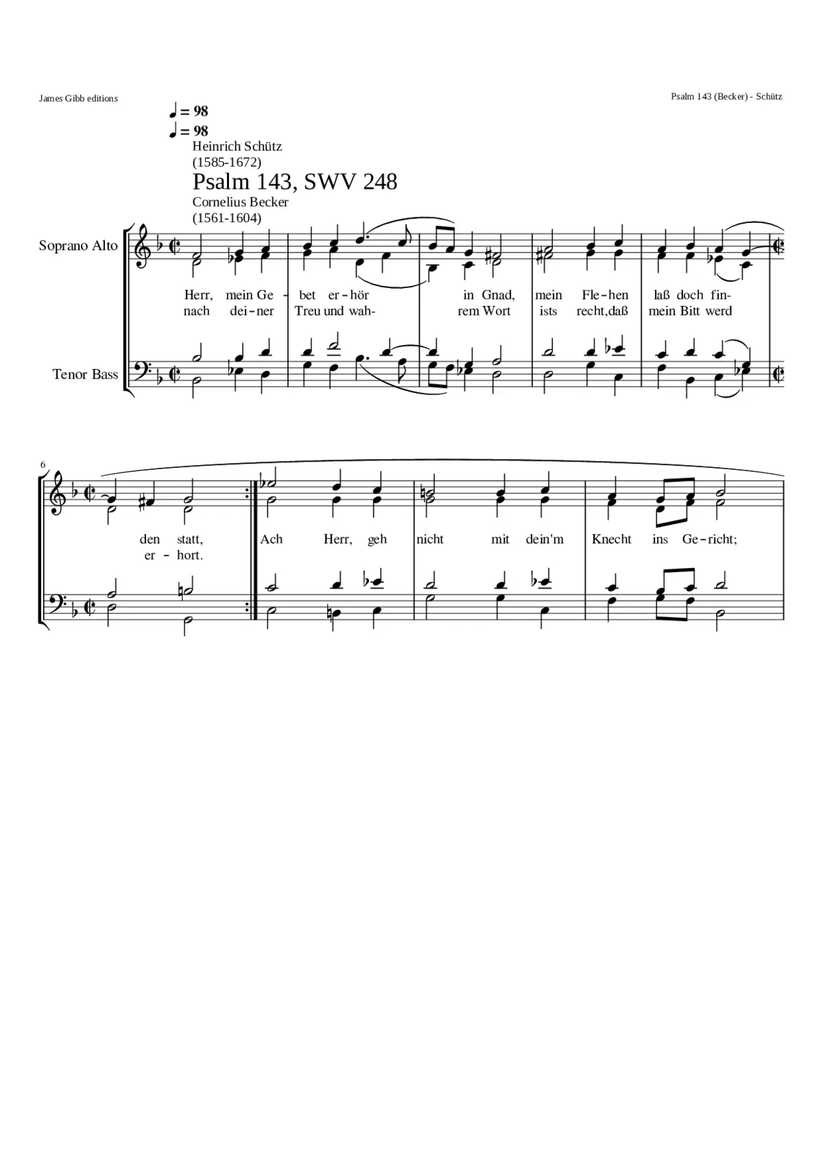 Herr mein Gebet erhör in Gnad SWV 248 - Page 1