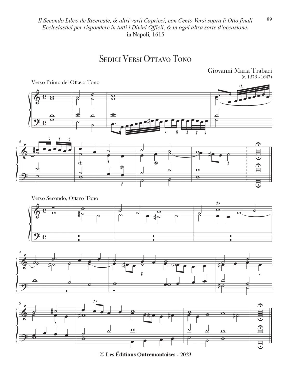 16 Versi Ottavo Tono per Organo - Page 1