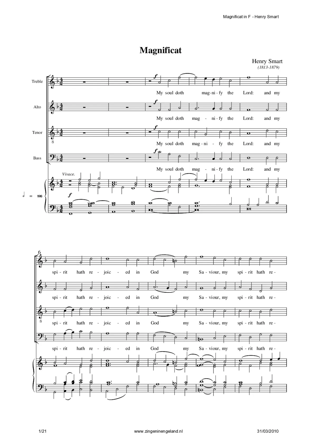 Magnificat and Nunc dimittis in F - Page 1