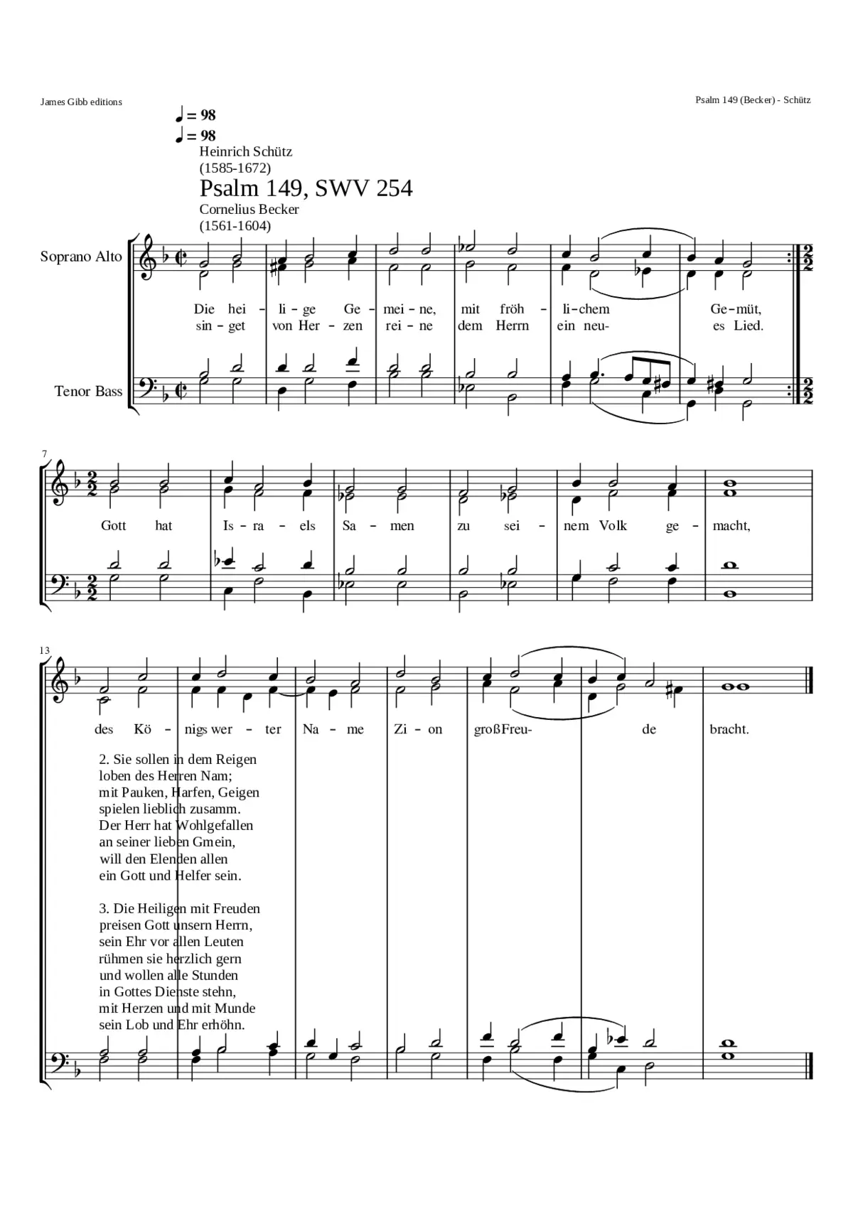 Die heilige Gemeine SWV 254 - Page 1