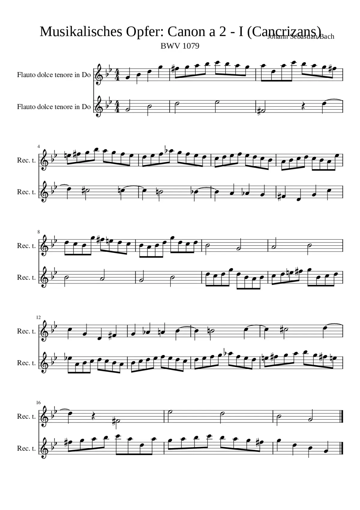 Musikalisches Opfer BWV 1079 - Page 1