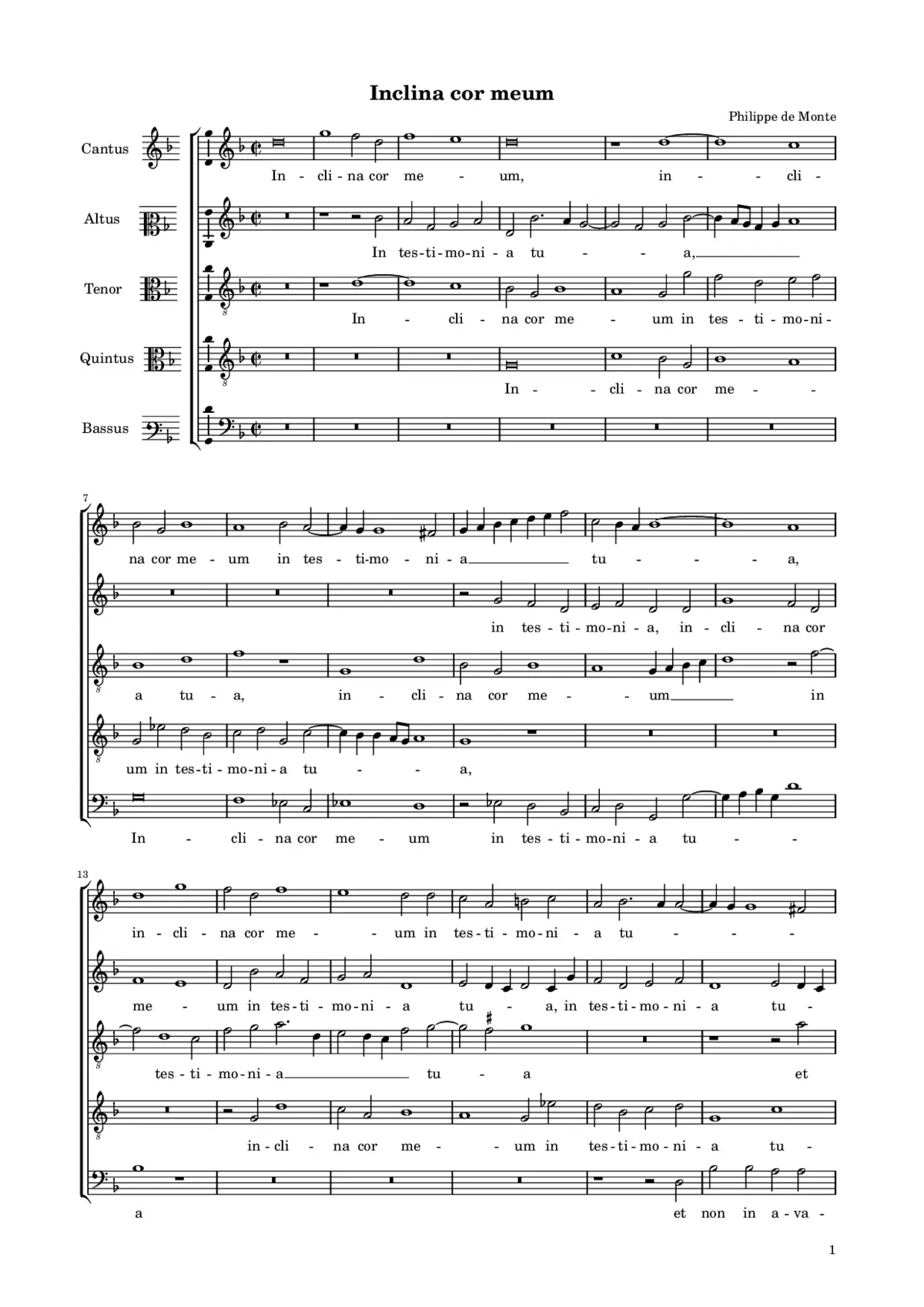 Inclina cor meum - Page 1
