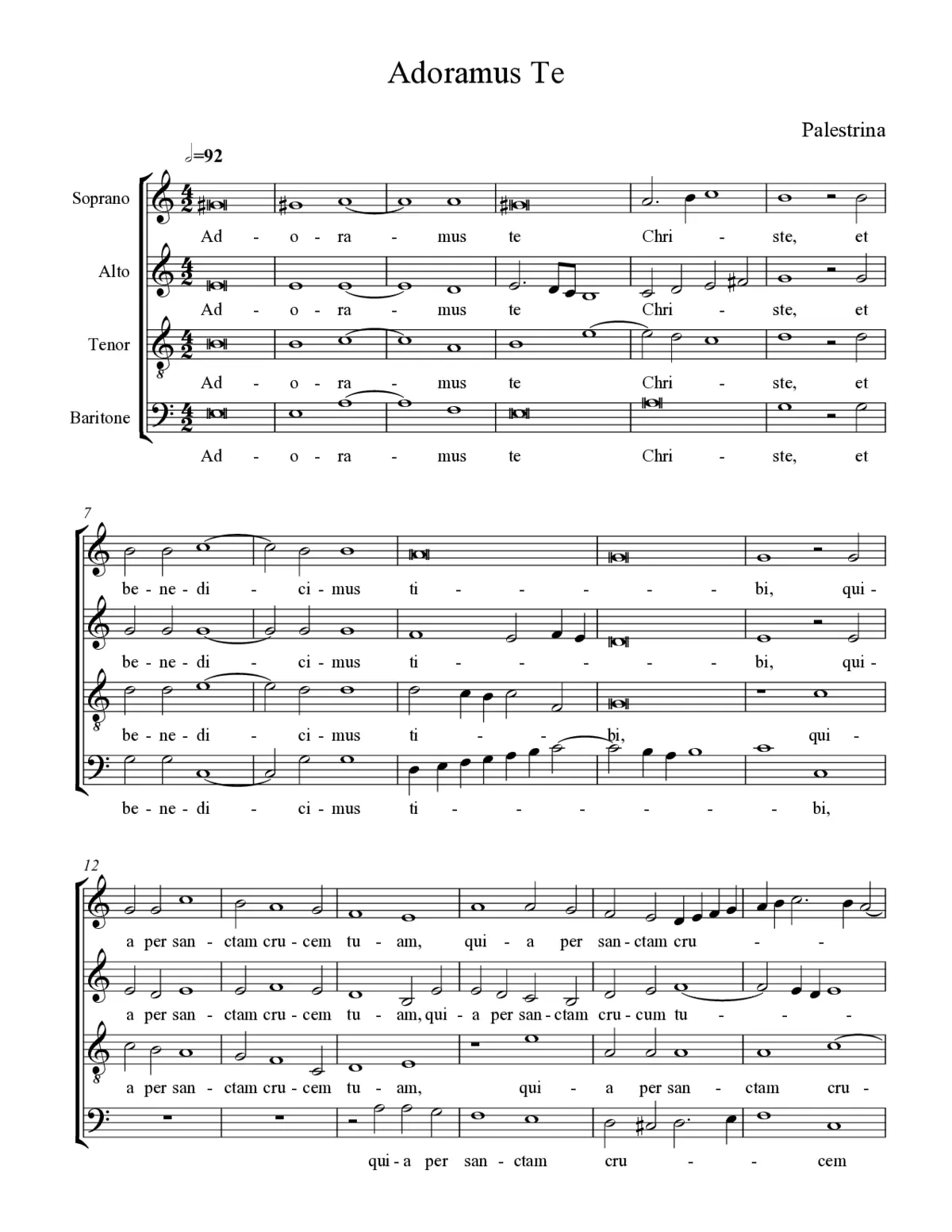 Adoramus te, Christe a 4 - Page 1
