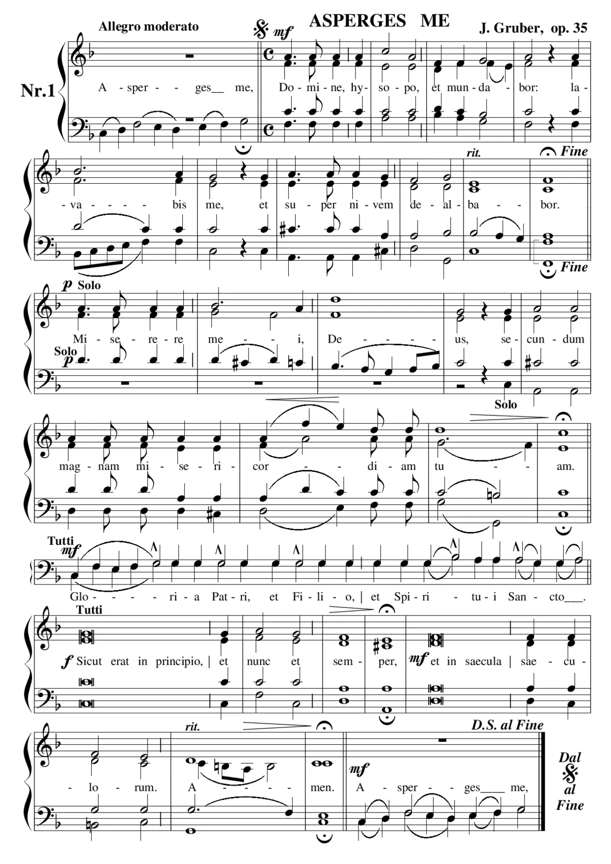Asperges me, op. 35-1 - Page 1