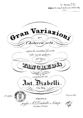 Gran Variazioni sopra la cavatina dell’ Opera Tancredi