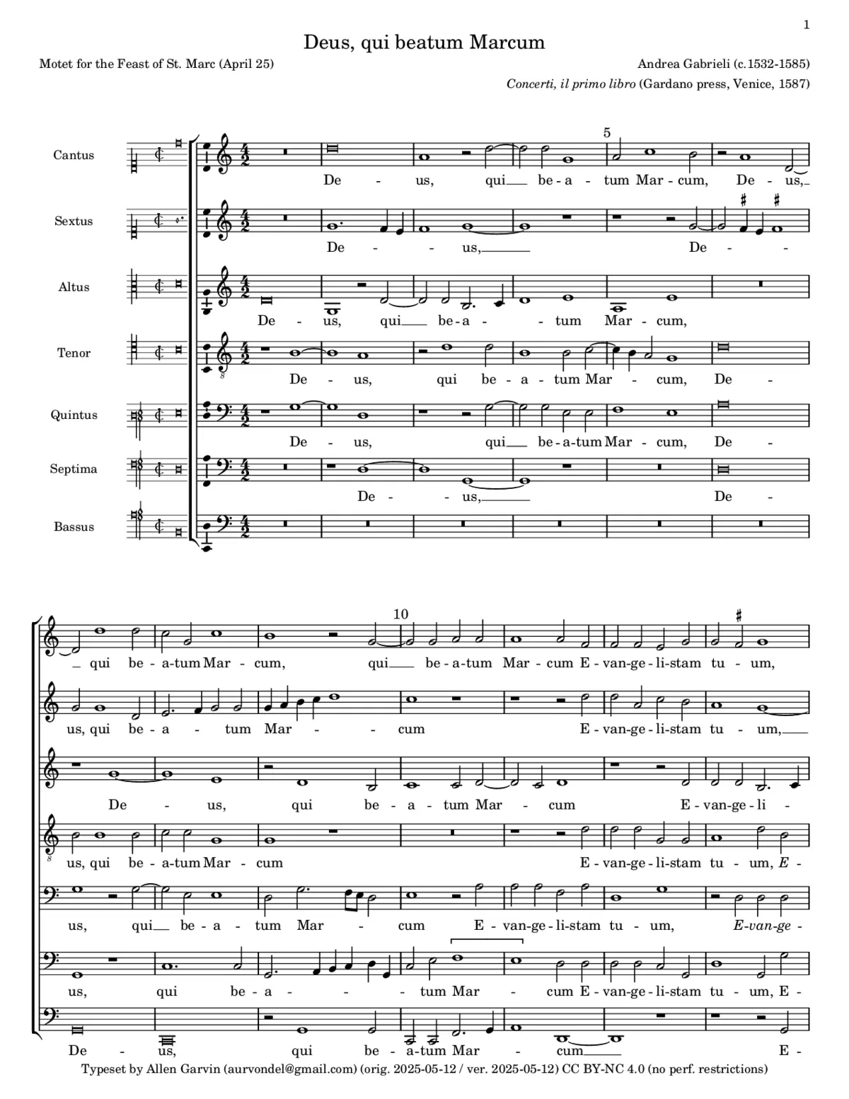 Deus qui beatum Marcum a 7 - Page 1