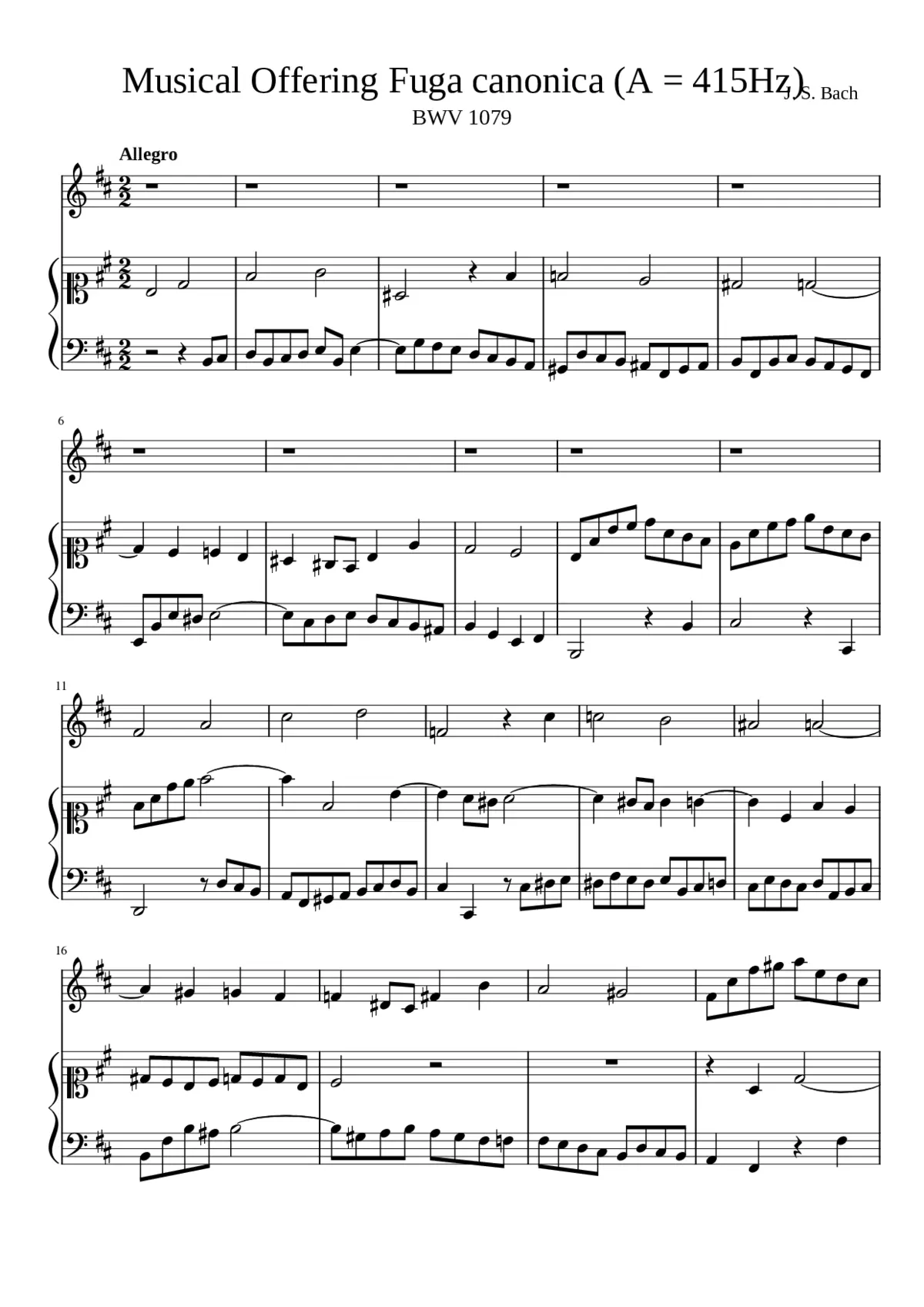 Musikalisches Opfer BWV 1079 - Page 1