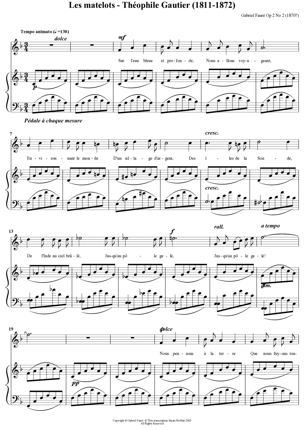Les matelots, Op. 2, No. 2 - Page 1