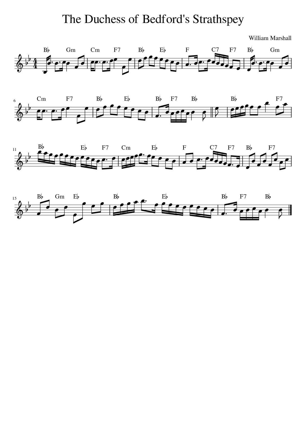 The Duchess of Bedford's Strathspey - Page 1