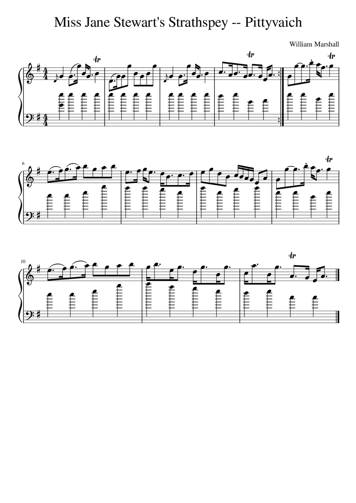 Miss Jane Stewart's Strathspey -- Pittyvaich - Page 1