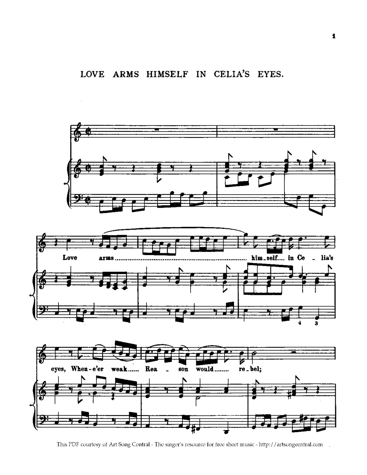 Love Arms Himself in Celia's Eyes - Page 1