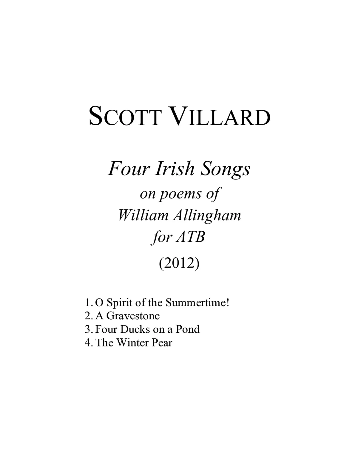Four Irish Songs - Page 1