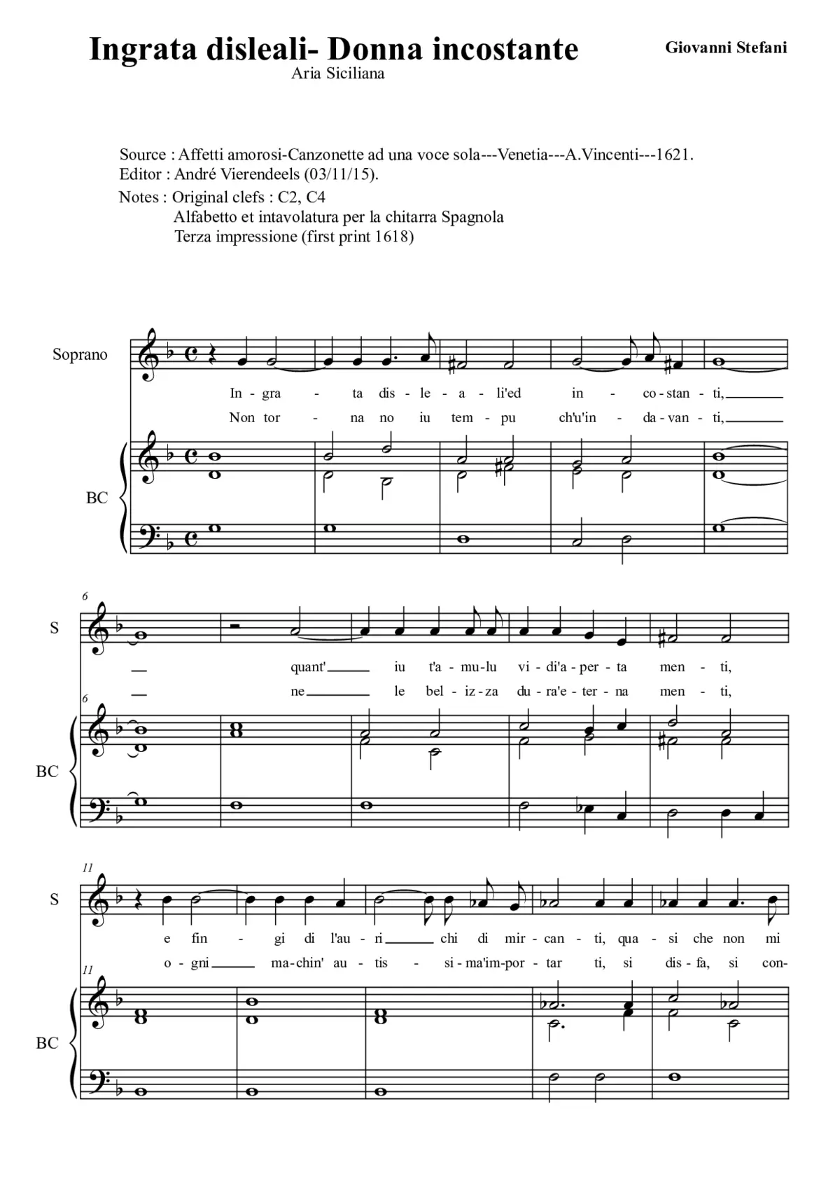 Ingrata disleali - Donna inconstante - Page 1
