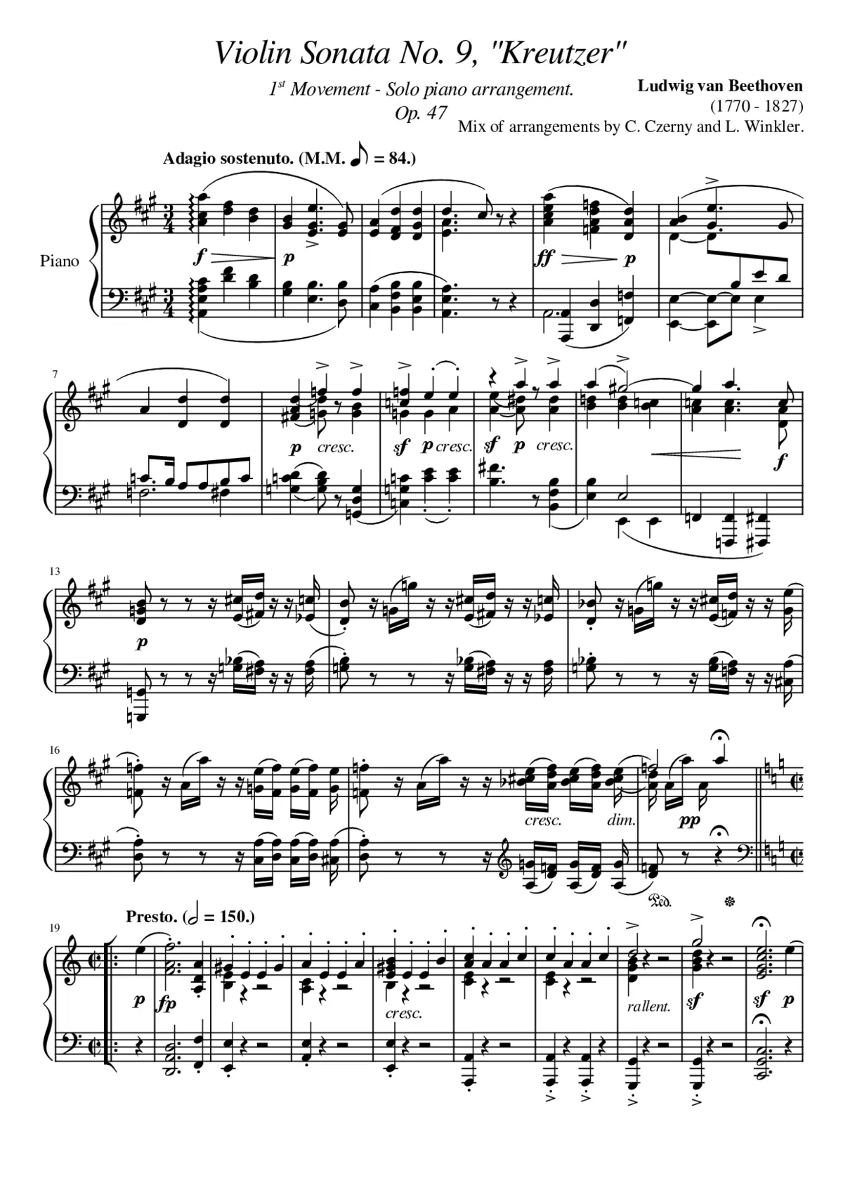 Violin Sonata No.9 Op.47 - Page 1