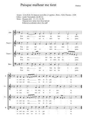 Puisque malheur me tient