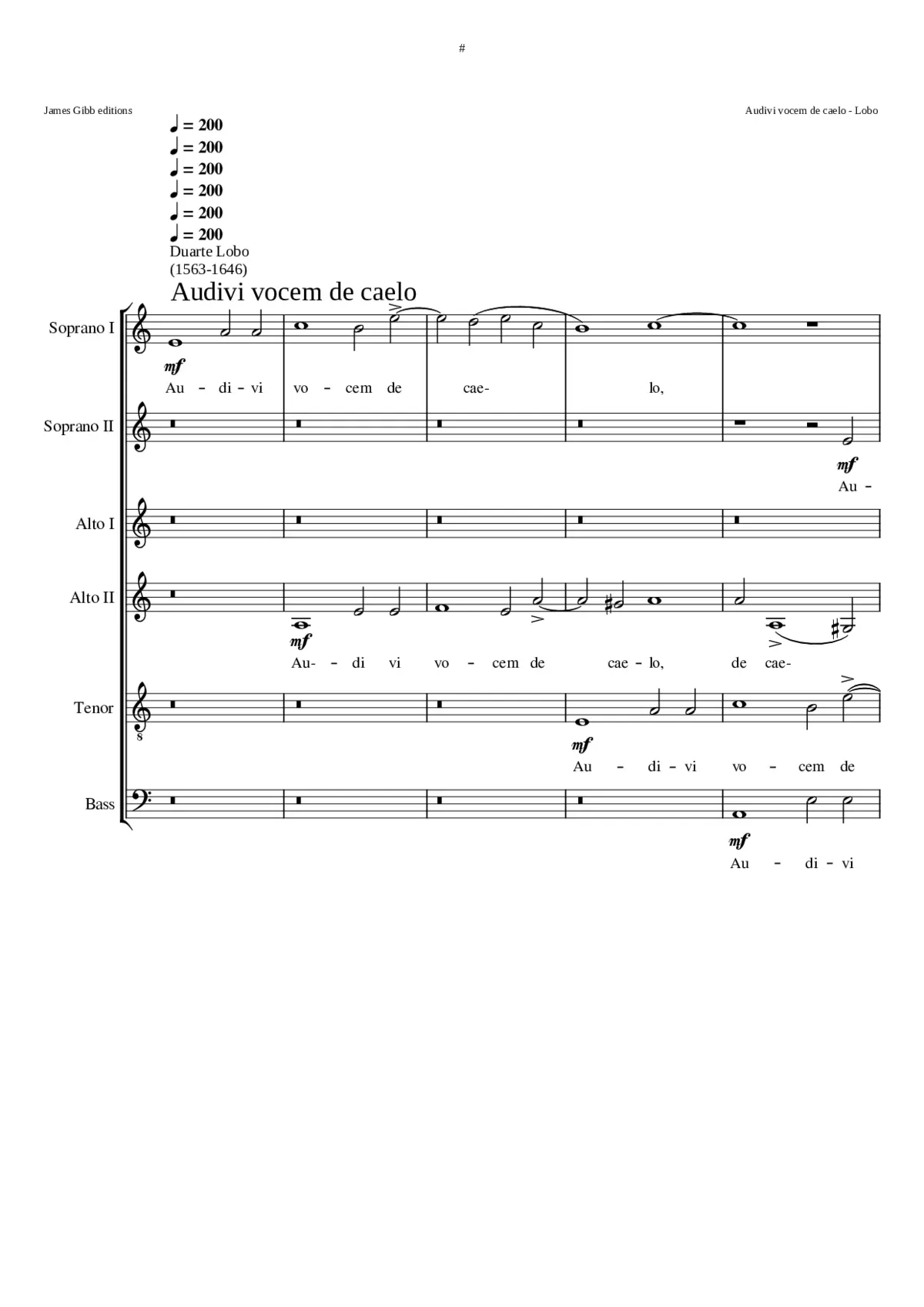 Audivi vocem de caelo a 6 - Page 1