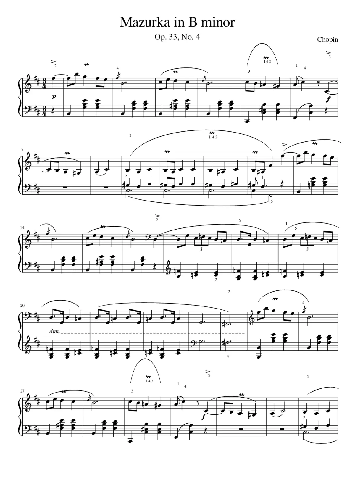Mazurkas Op.33 - Page 1