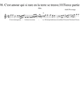 38. C'est amour qui si rare en la terre se treuve\\\\Tierce partie.