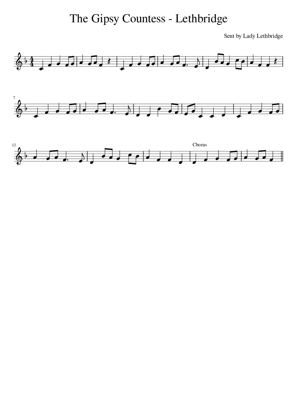 The Gipsy Countess - Lethbridge - Page 1