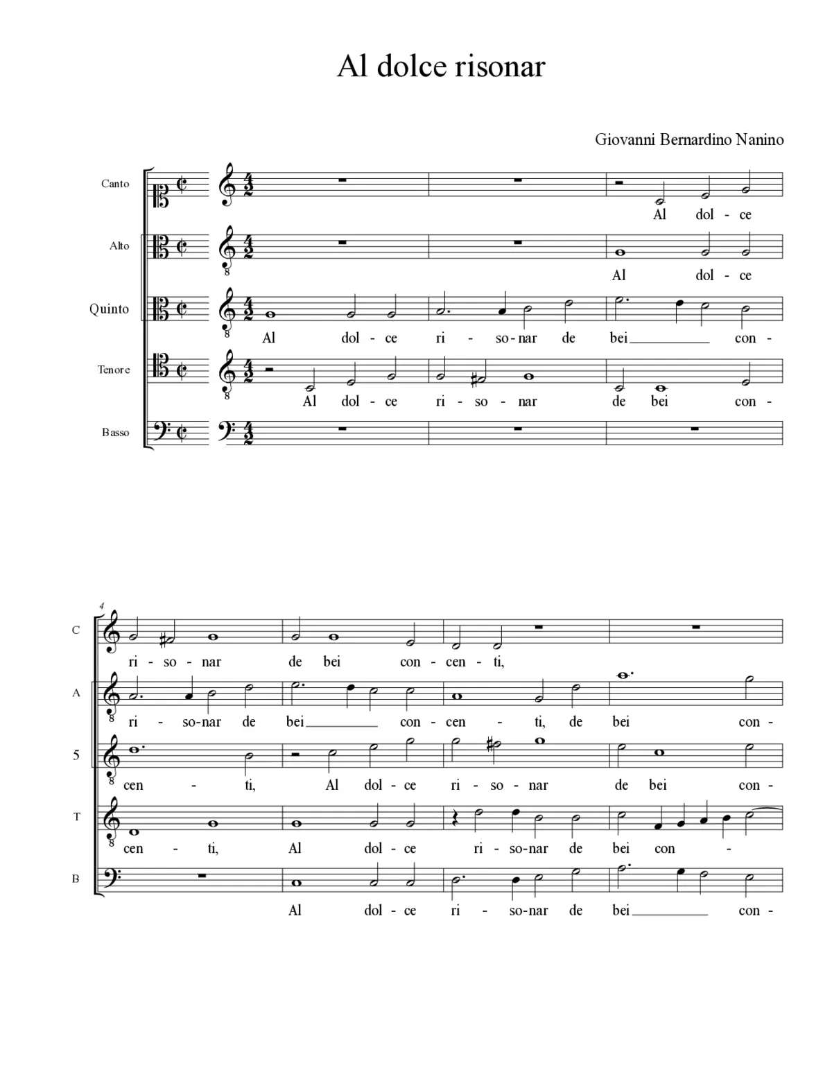 Al dolce risonar - Page 1