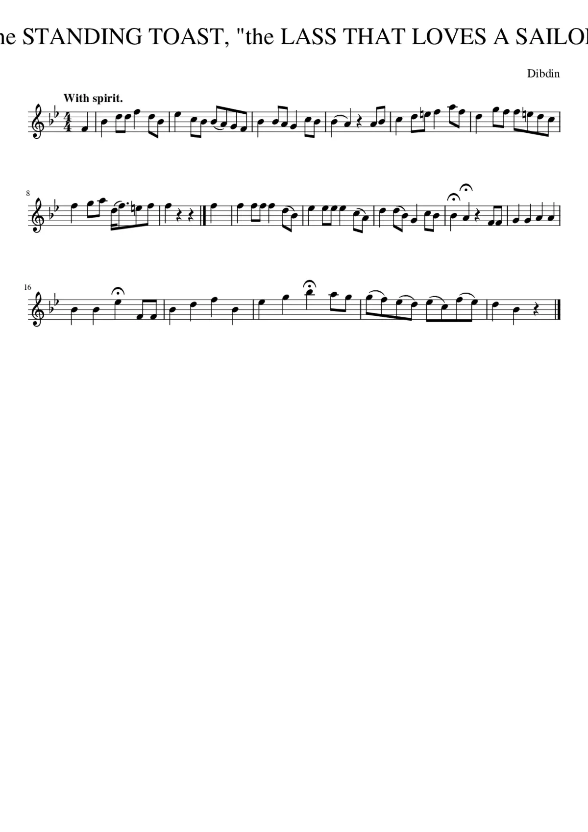 the STANDING TOAST the LASS THAT LOVES A SAILOR - Page 1