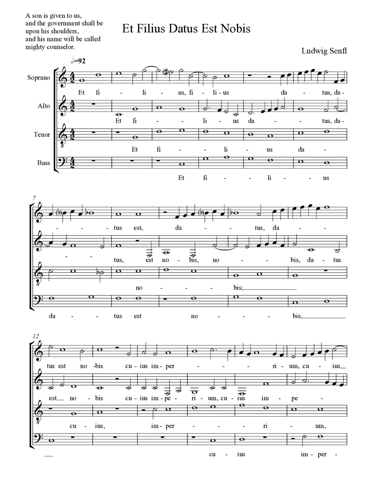 Et Filius datus est nobis - Page 1