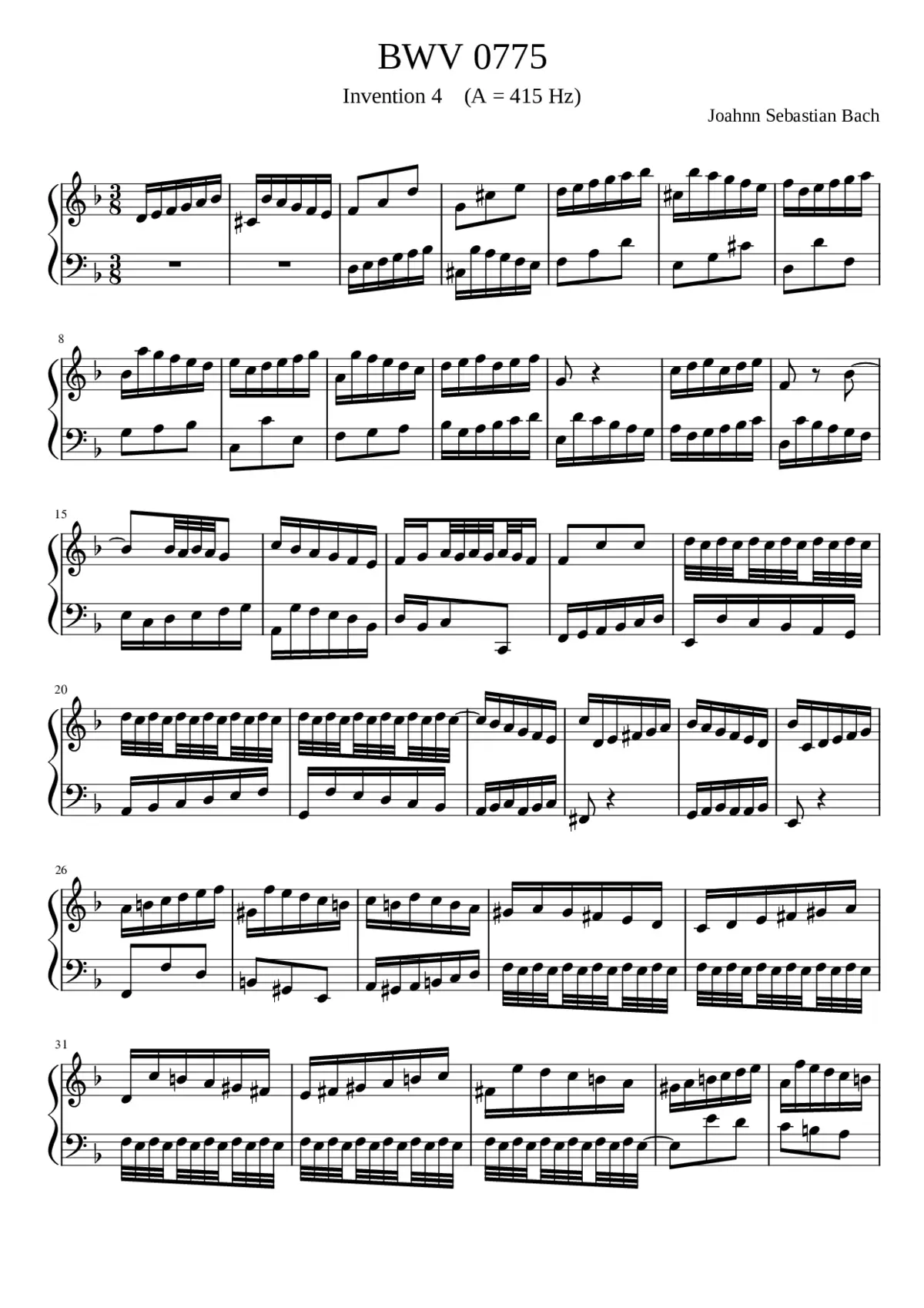 Invention in D minor BWV 775 - Page 1