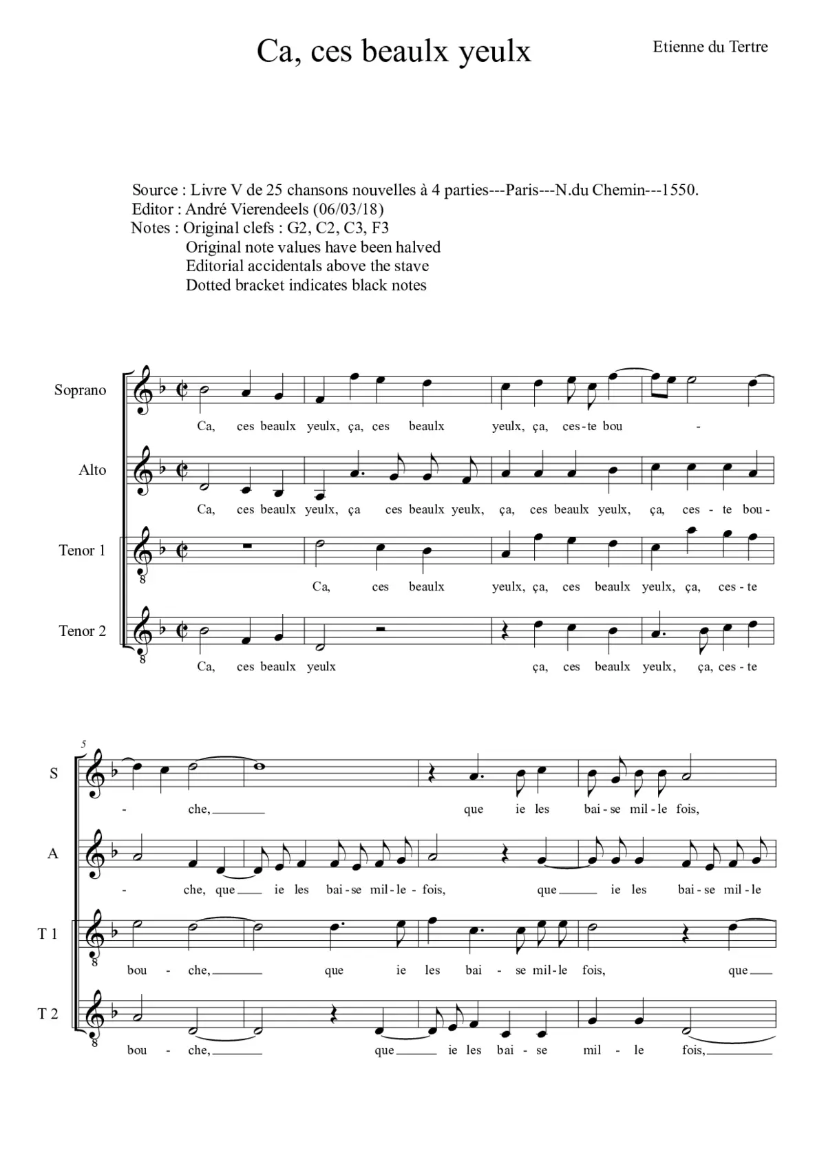 Ca, ces beaulx yeulx - Page 1
