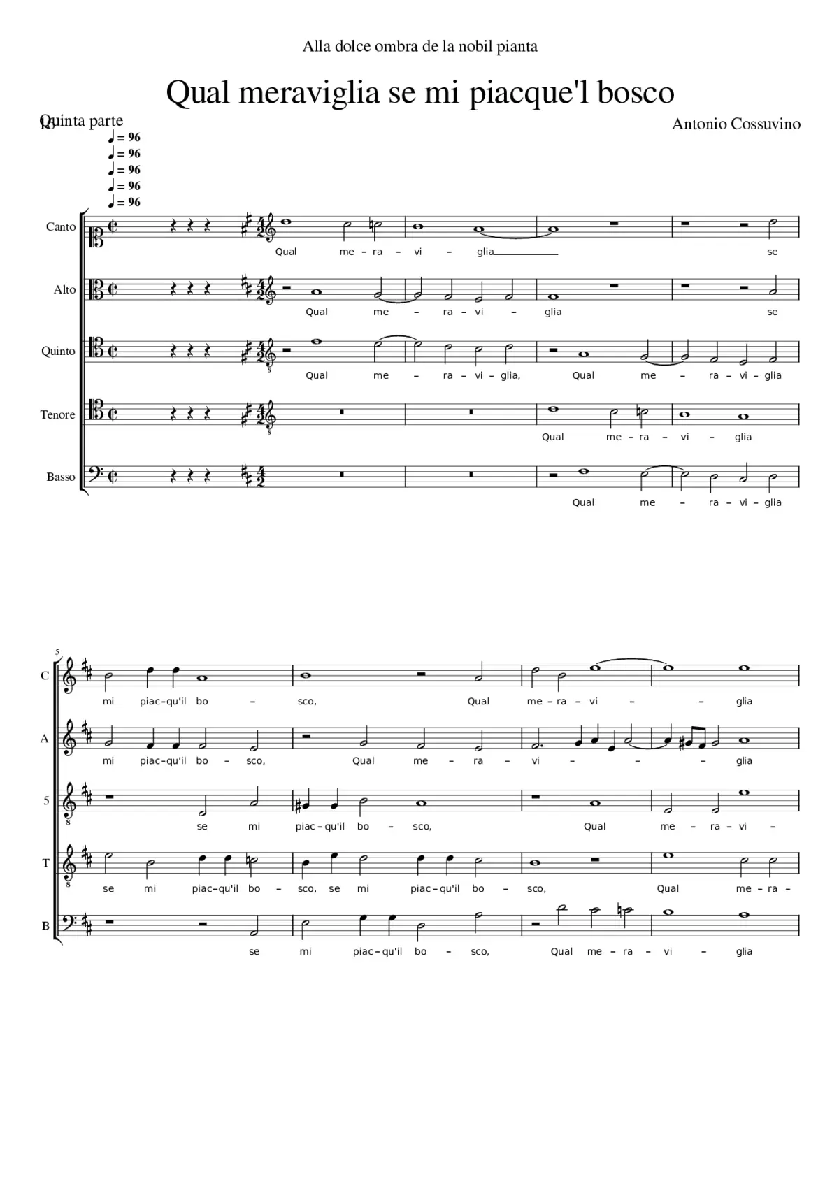 Qual meraviglia se mi piacque'l bosco - Page 1