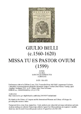 Missa Tu es Pastor Ovium