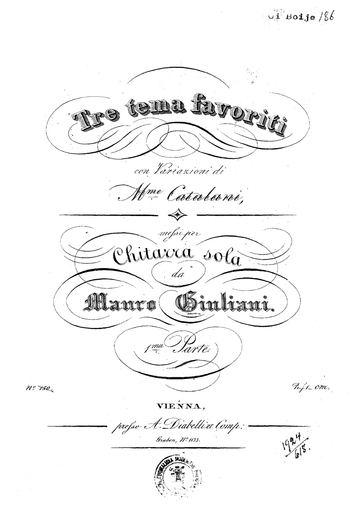 3 Tema favoriti con Variazioni di Mme. Catalani - Page 1