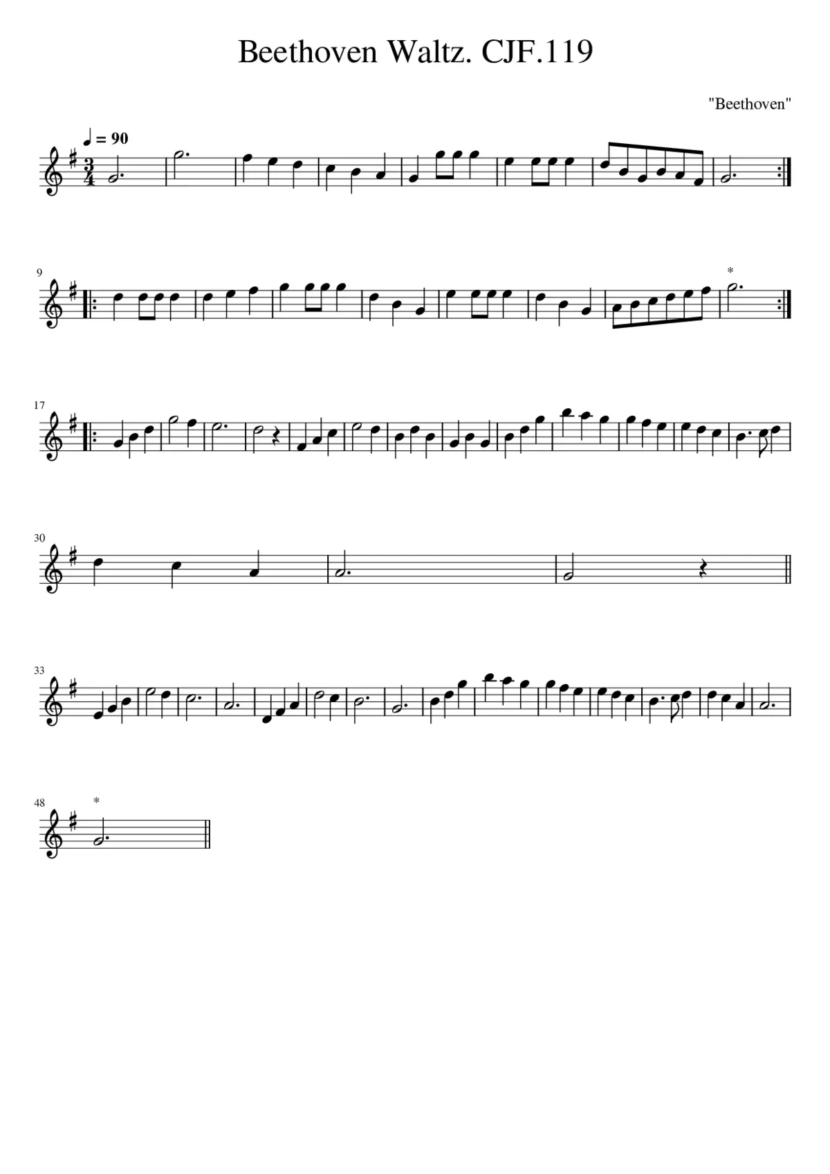 Beethoven Waltz. CJF.119 - Page 1