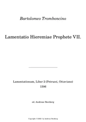 Lamentatio Hieremiae Prophete VII.