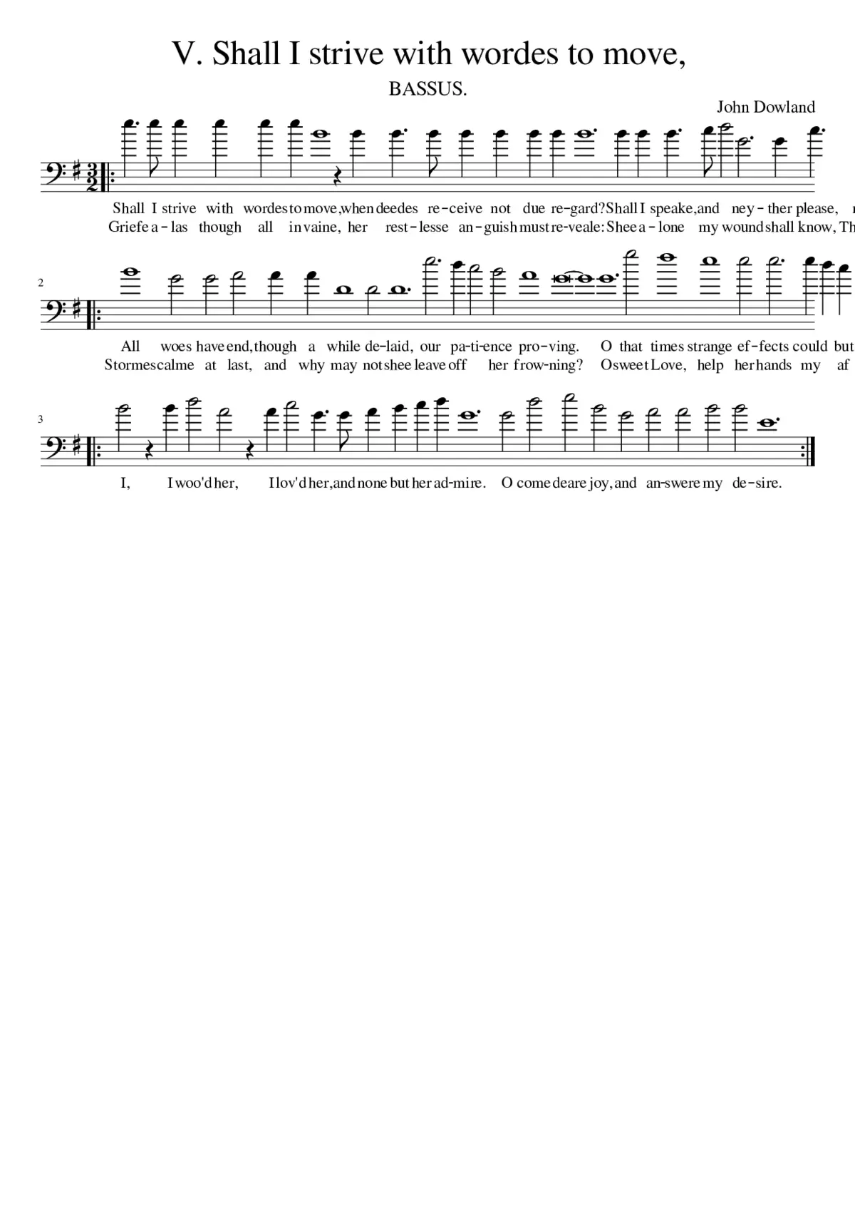 V. Shall I strive with wordes to move - Page 1