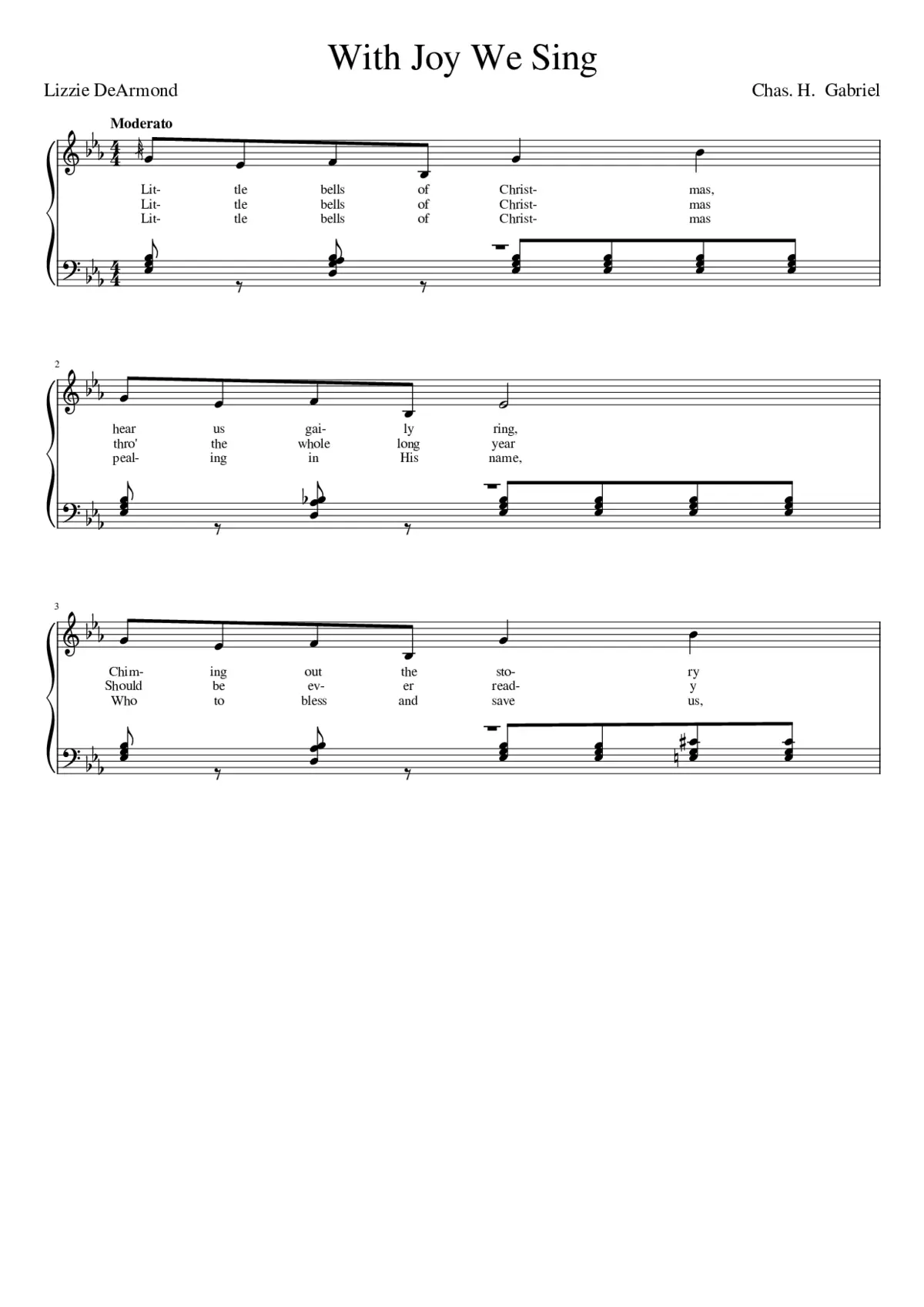 Little bells of Christmas hear us gaily ring (Gabriel) - Page 1