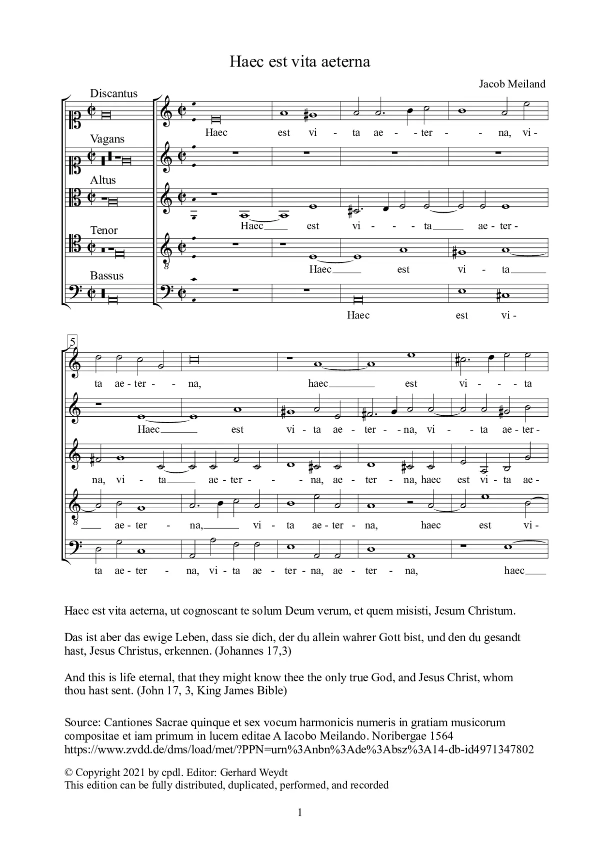 Haec est vita aeterna - Page 1