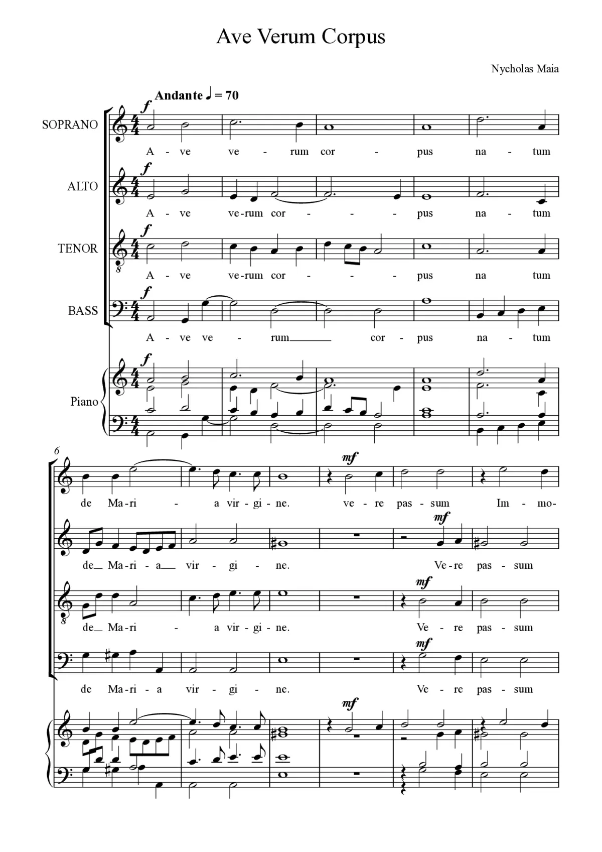 Ave verum corpus - Page 1