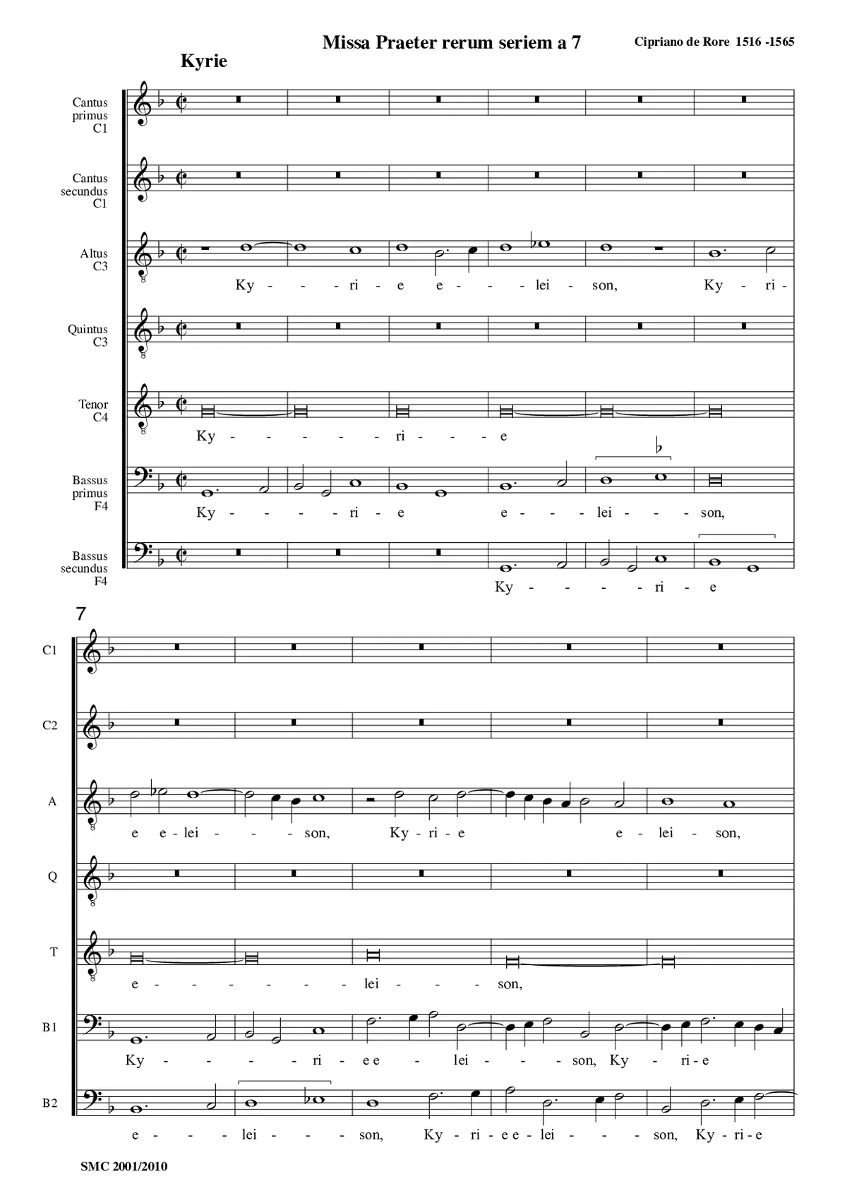Missa Praeter rerum seriem a 7 - Page 1