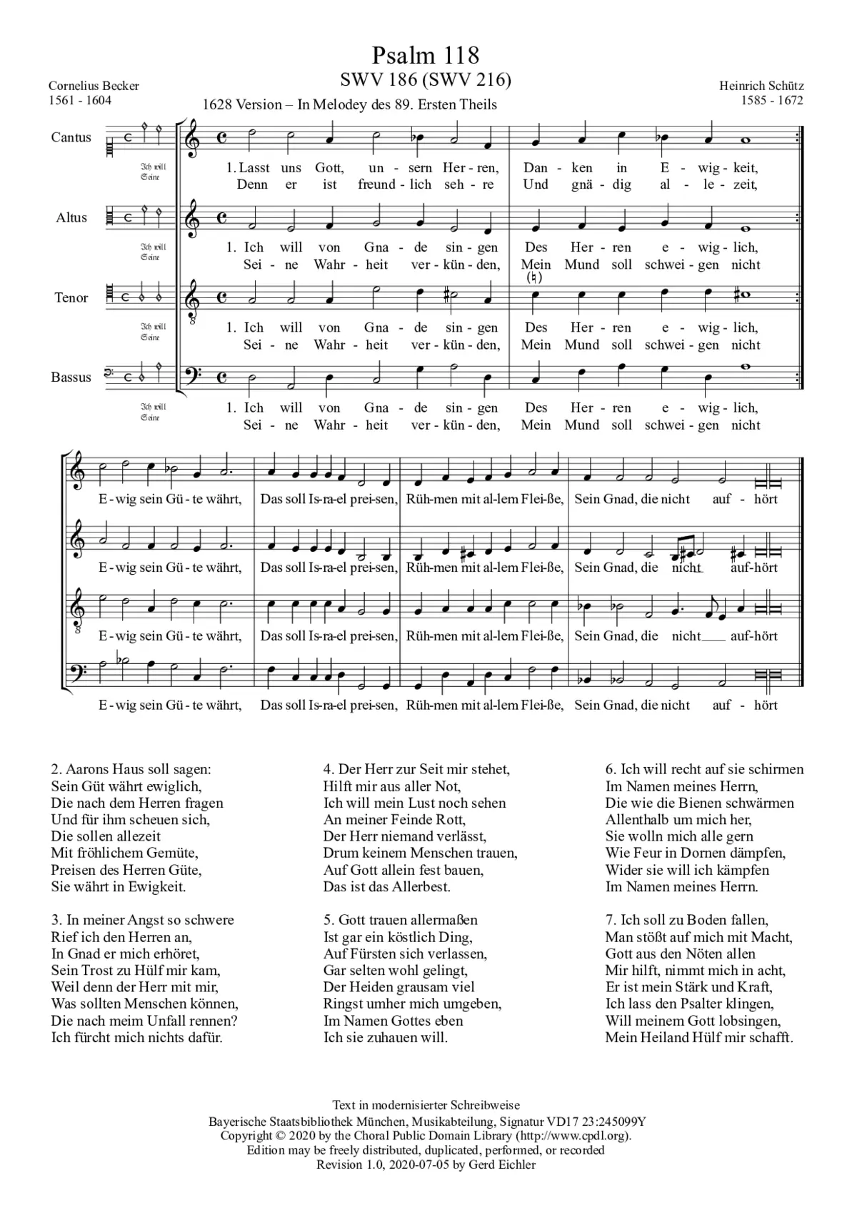 Lasst uns Gott, unserm Herren, SWV 216 - Page 1